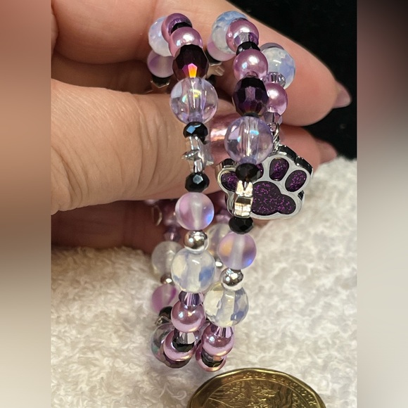 💜dog mom Memory wire cuff bracelet - Picture 6 of 9